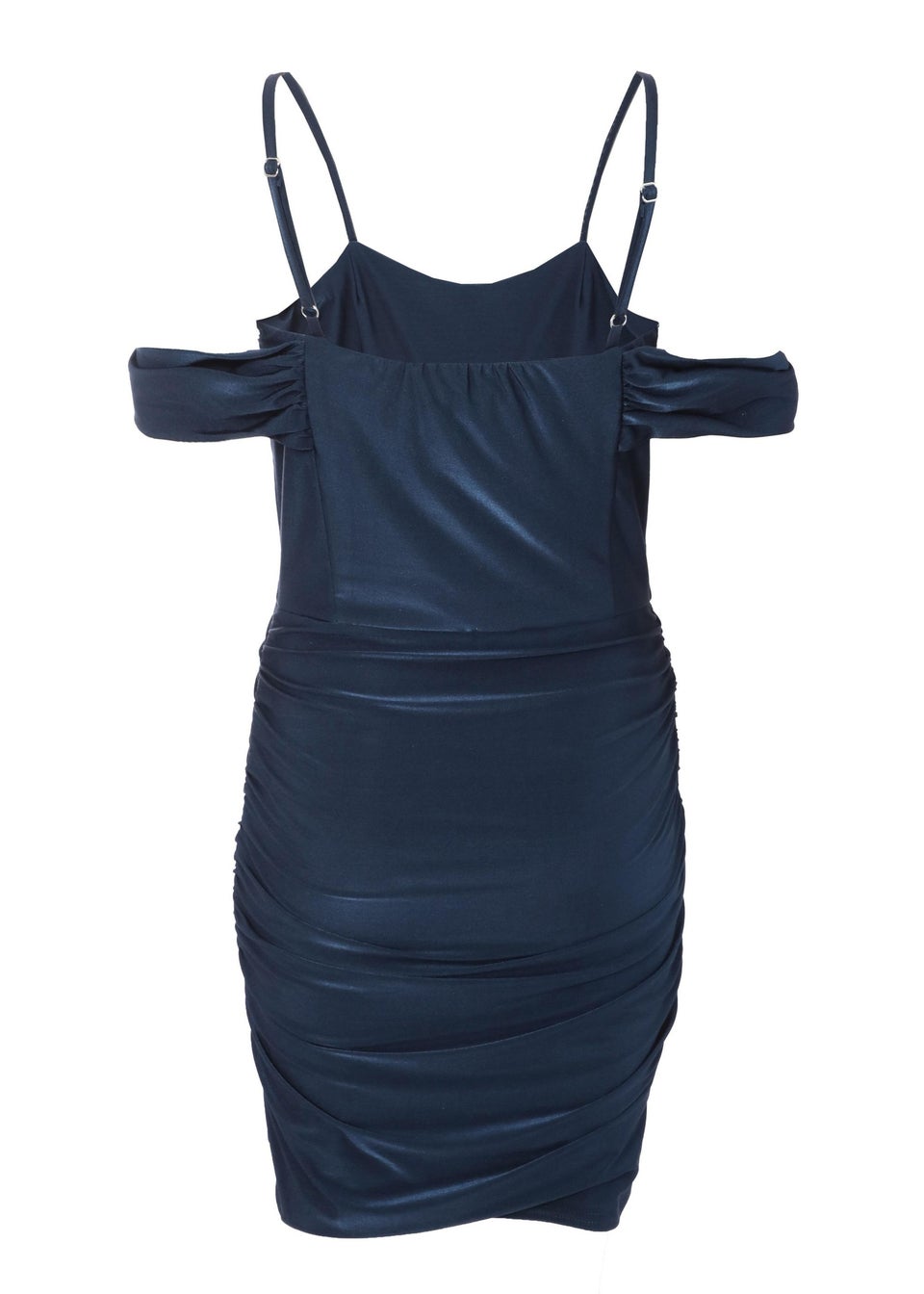Quiz Blue Ruched Bodycon Mini Dress