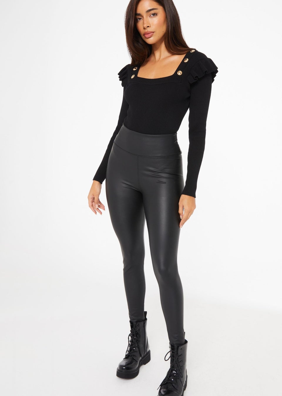 Quiz Black Knitted Long Sleeve Bodysuit