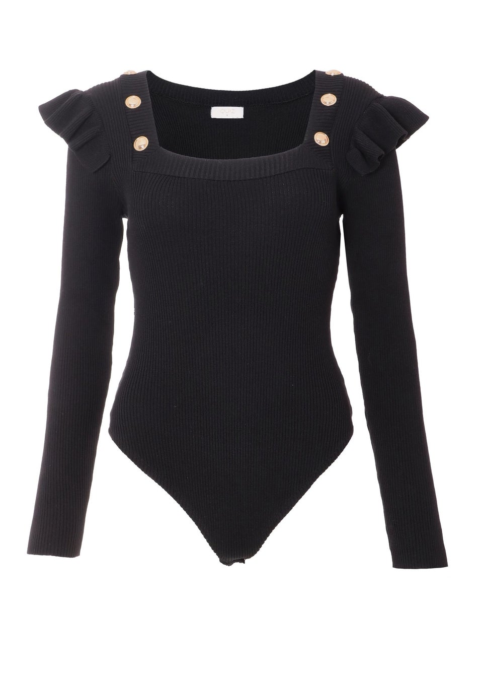 Quiz Black Knitted Long Sleeve Bodysuit