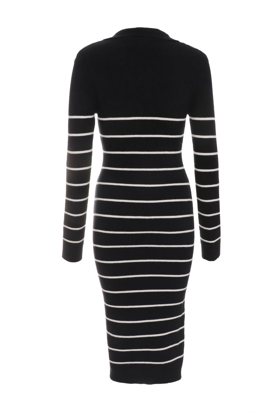 Quiz Black Stripe Knitted Midi Dress - Matalan