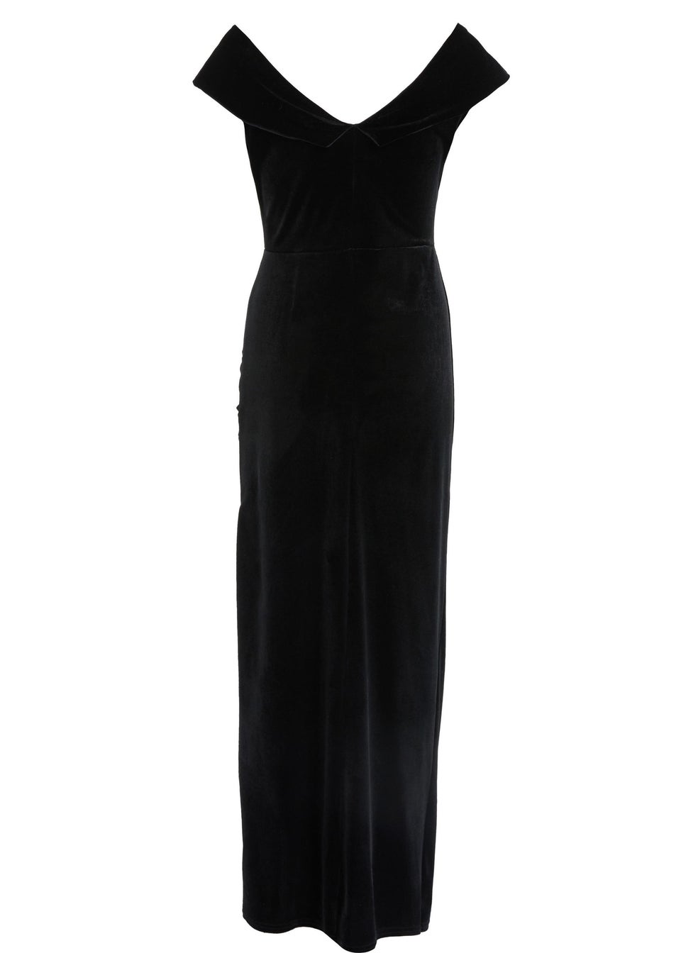 Quiz Black Velvet Bardot Maxi Dress