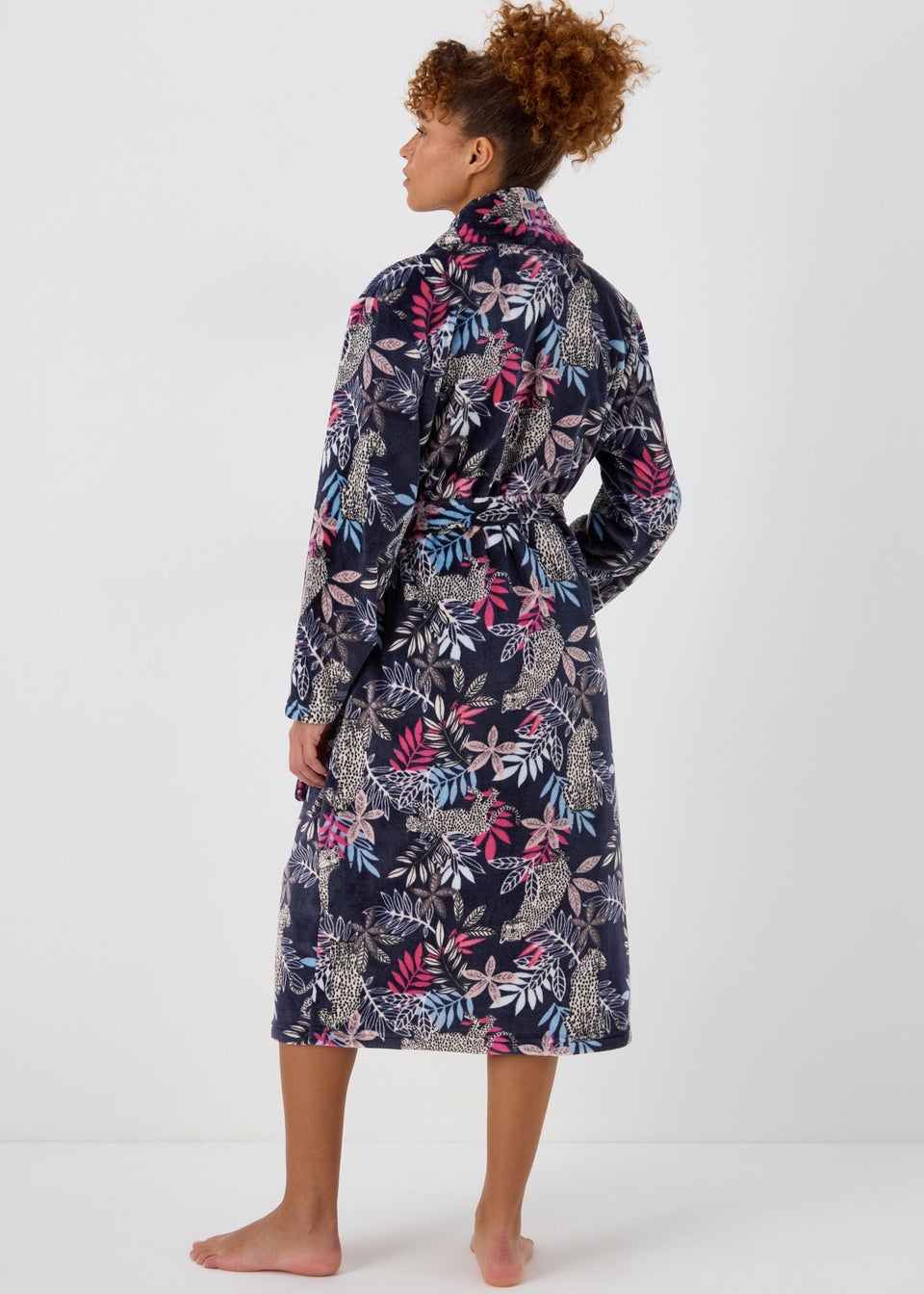 Navy Floral Dressing Gown