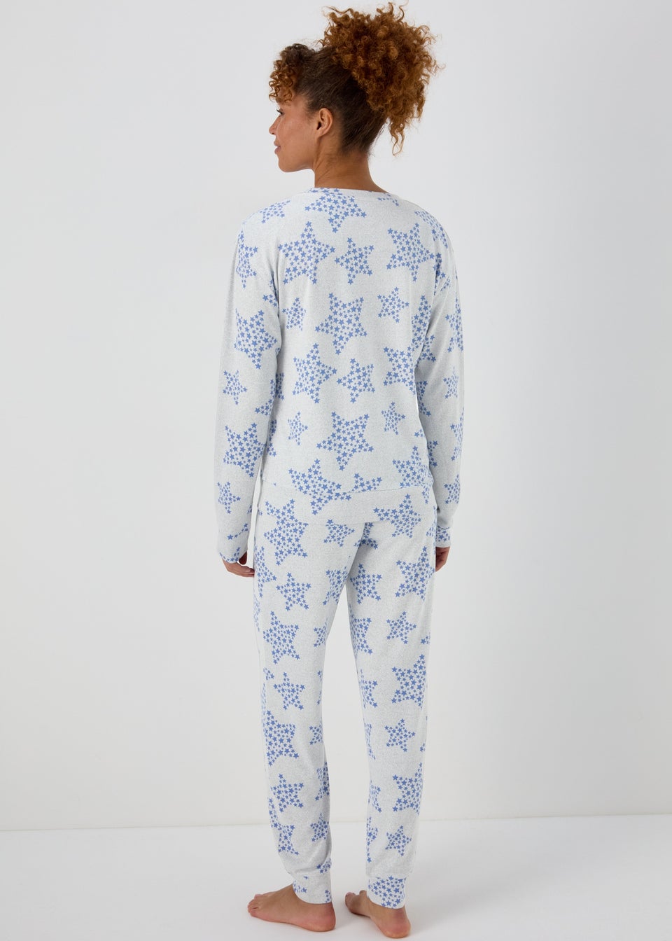 Grey Marl Star Print Pyjama Set