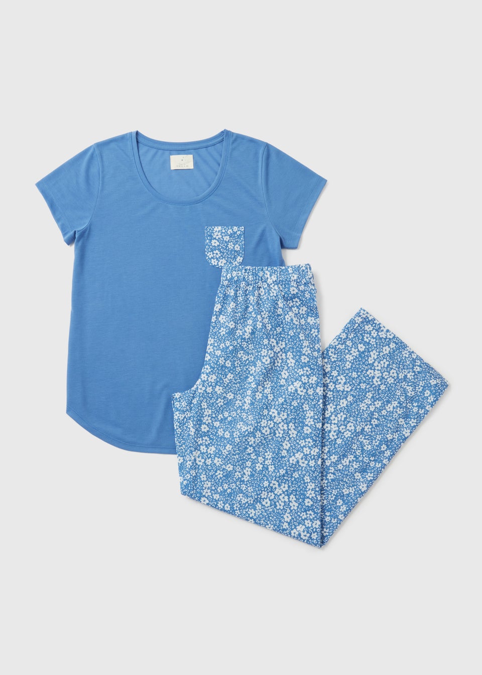 Blue Floral Print Pyjamas