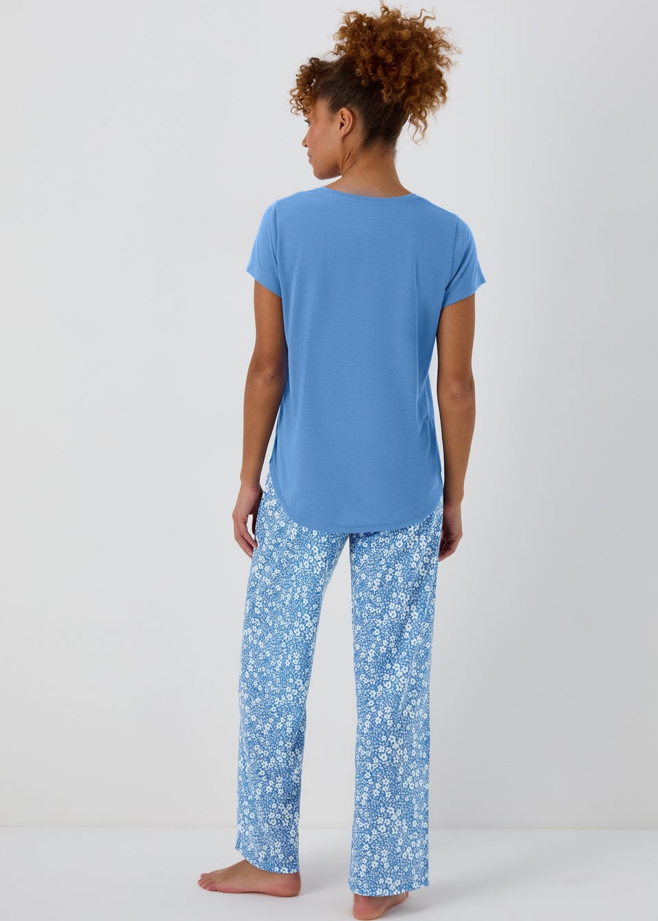 Blue Floral Print Pyjamas