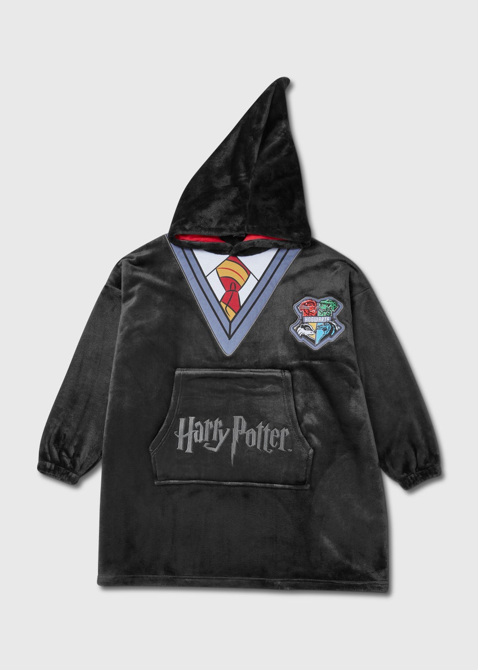 Kids Black Harry Potter Snuggle Hoodie (4-13yrs)