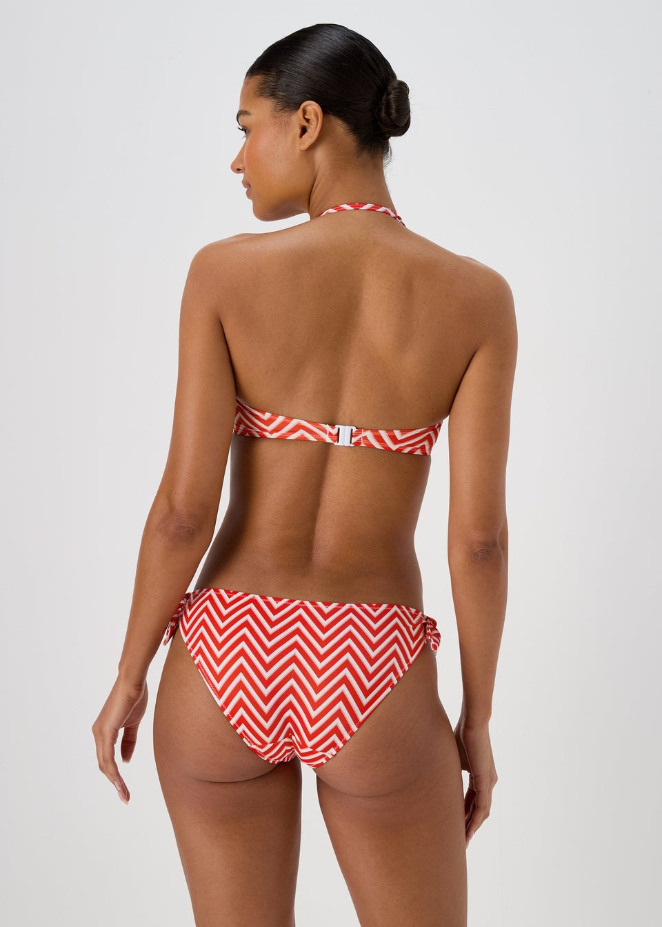 Orange Twist Stripe Bikini Top