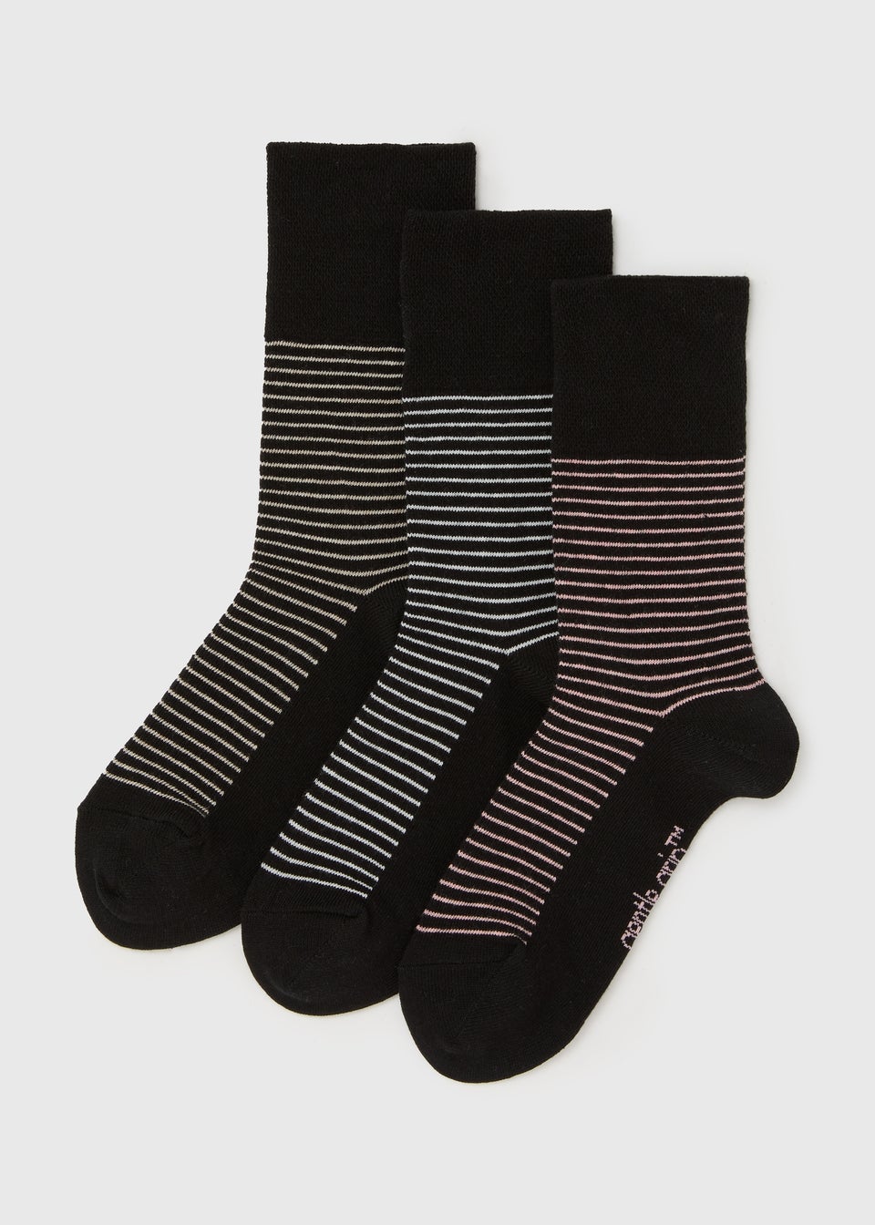3 Pack Black Stripe Socks