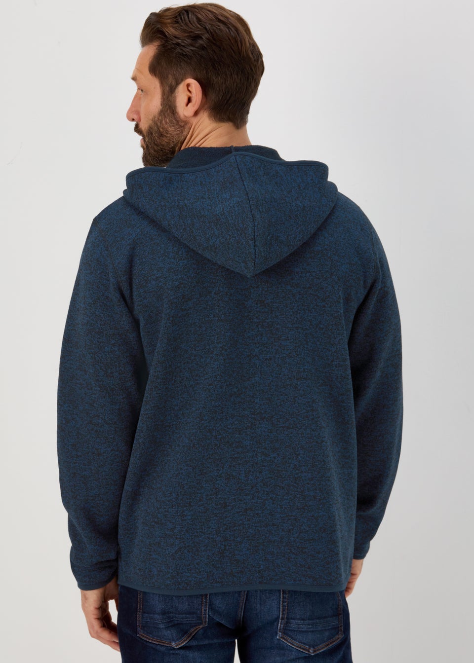 Lincoln Navy Blue Zipped Hoodie
