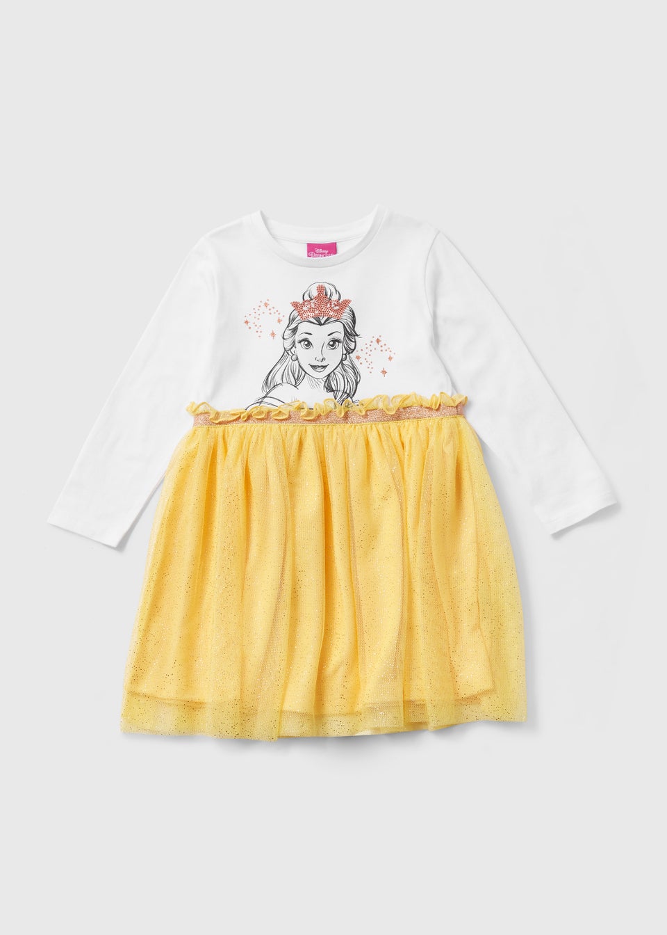 Kids Yellow Disney Princess Belle Mesh Dress (3-9yrs)