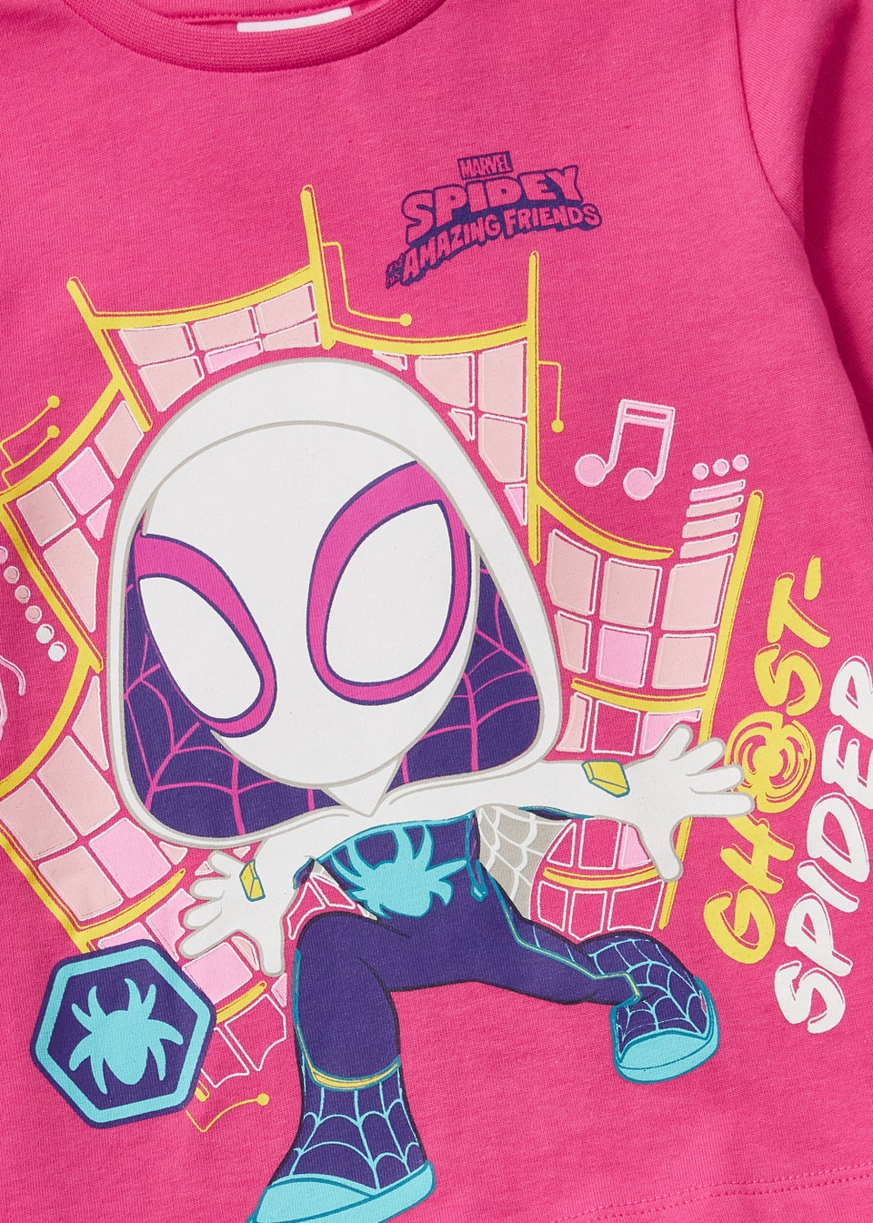 Kids Pink Ghost Spider Print Long Sleeve T-Shirt (18mths-6yrs)