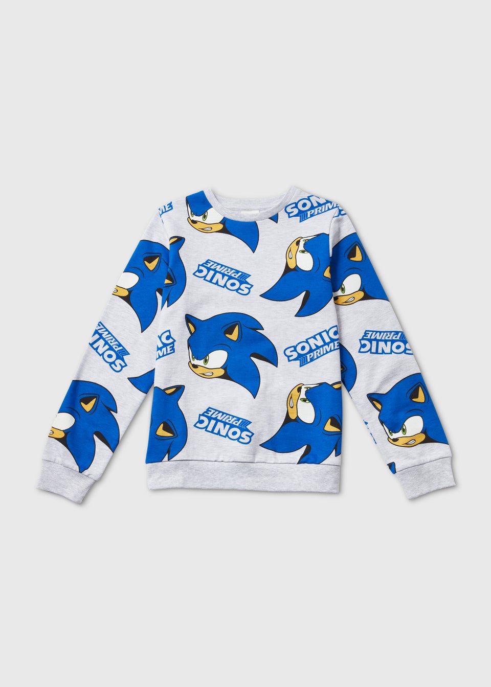 Kids Grey Sonic Prime Print Sweatshirt (5-12yrs)