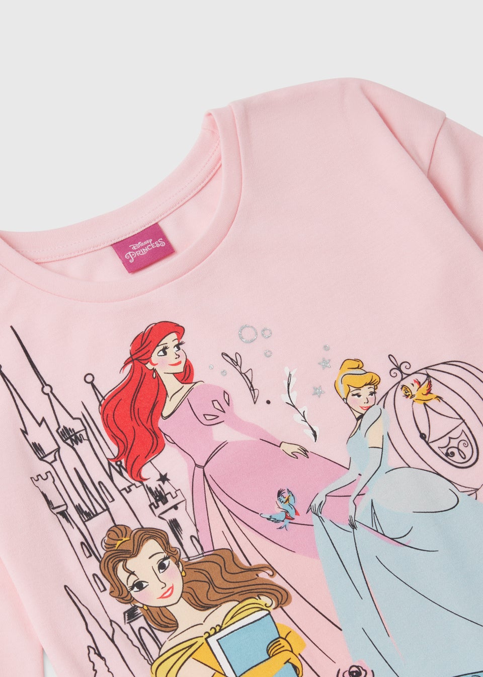 Kids Pink Disney Princess Print Frill Nightie (18mths-6yrs)