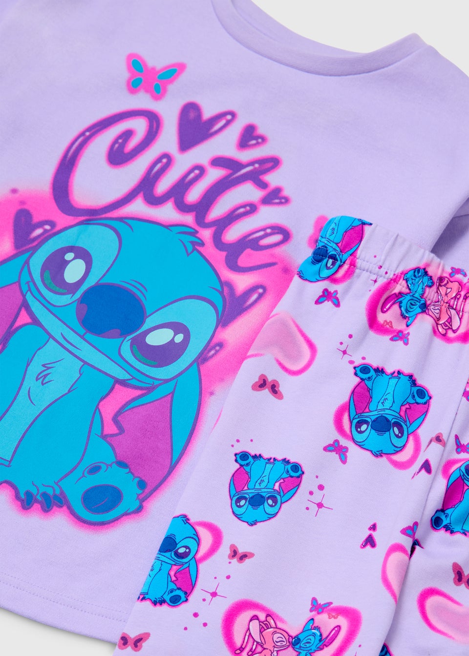 Kids Lilac Stitch Print Pyjama Set (4-12yrs)