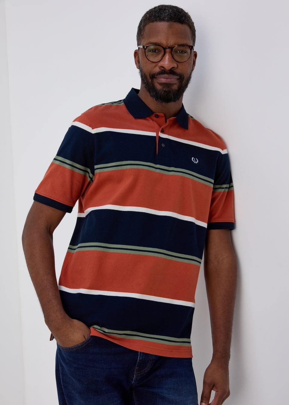 Lincoln Orange Stripe Polo Shirt
