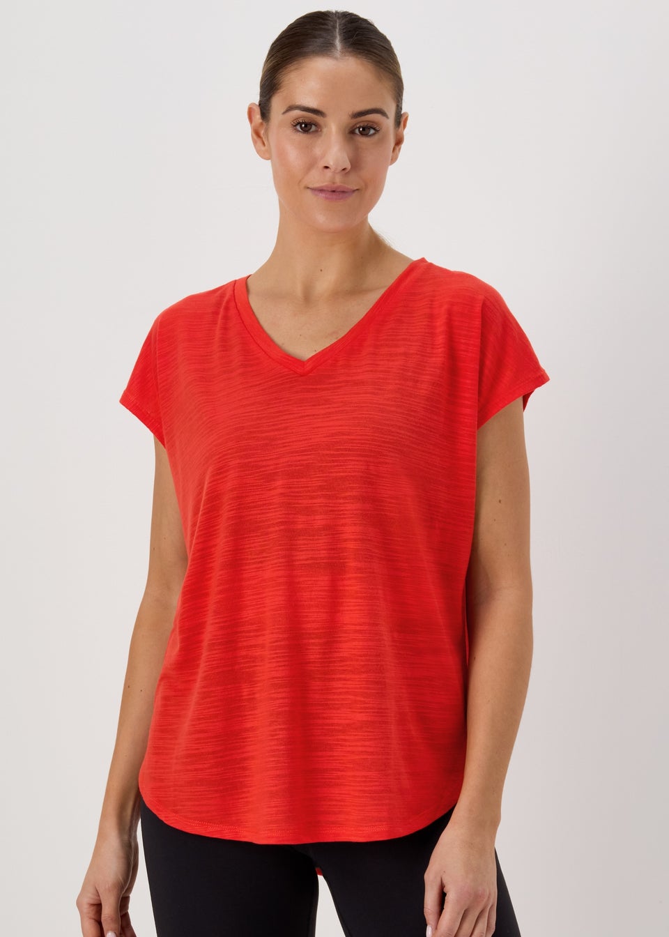 Souluxe Orange V-Neck T-Shirt