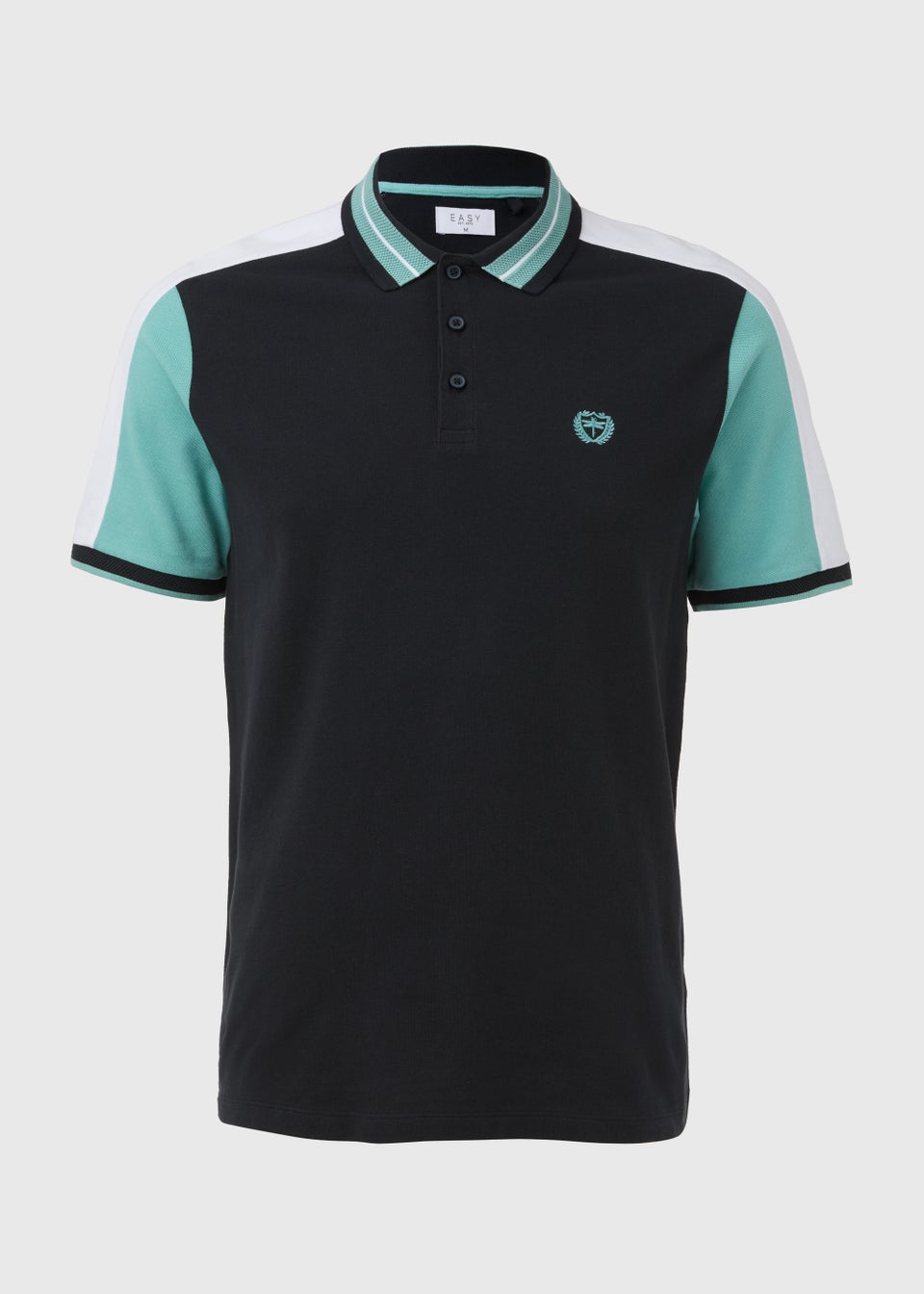 Black Polo With Turquoise Sleeves