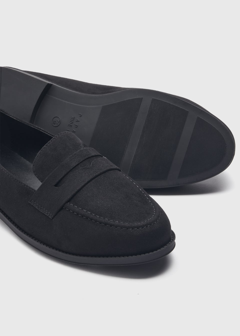 Black Basic Wide Fit Loafers - Matalan