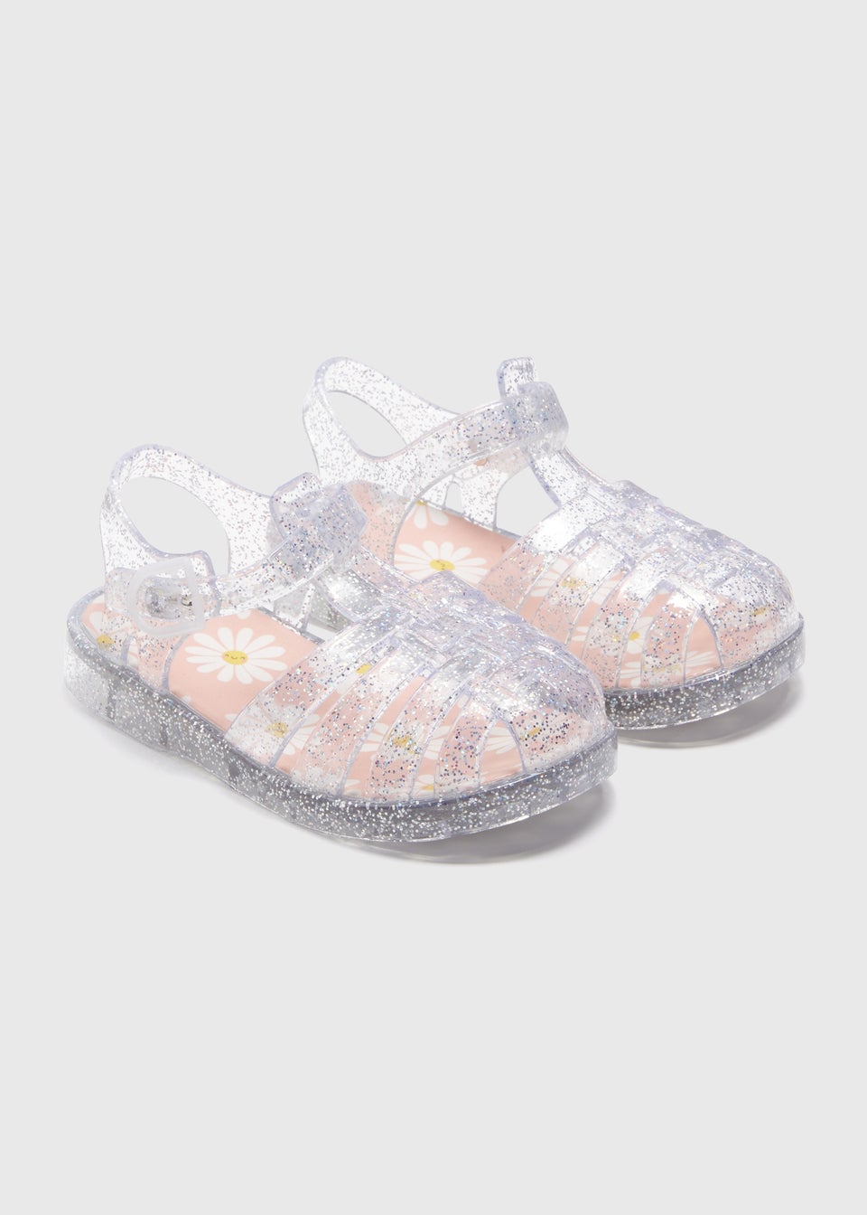 Girls Silver Glitter Jelly Shoes (Younger 4-12)