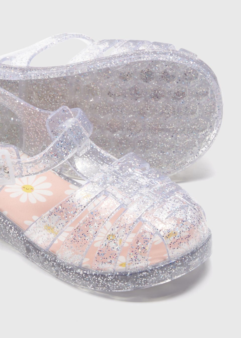 Girls Silver Glitter Jelly Shoes (Younger 4-12)