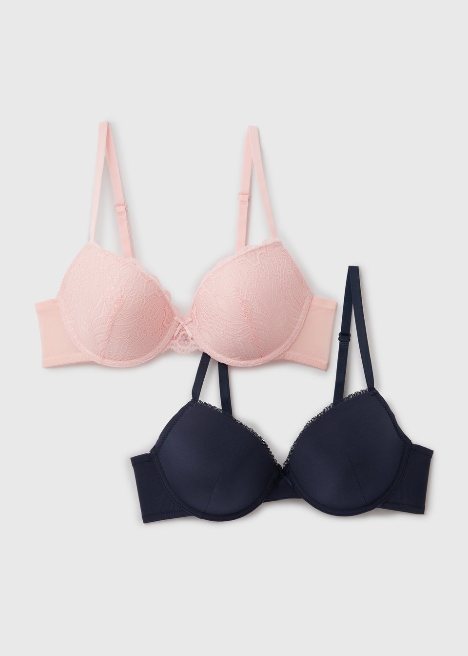 2 Pack Pink/Navy Lace Bra