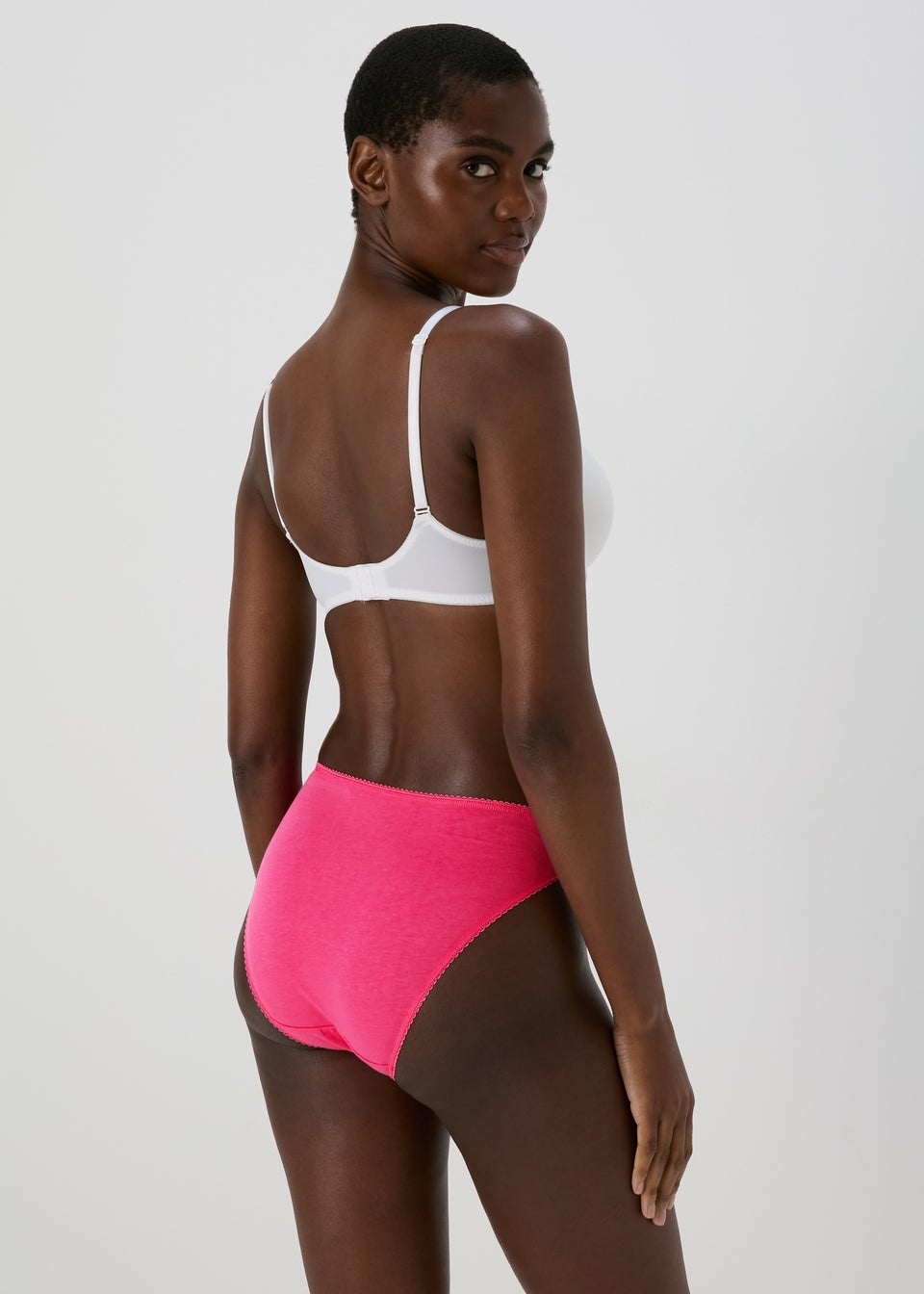 4 Pack Pink & Blue Lace Trim High Leg Knickers