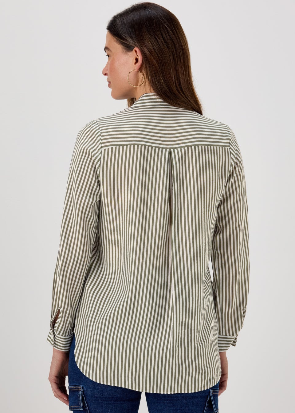 Cream Stripe Long Sleeve Shirt