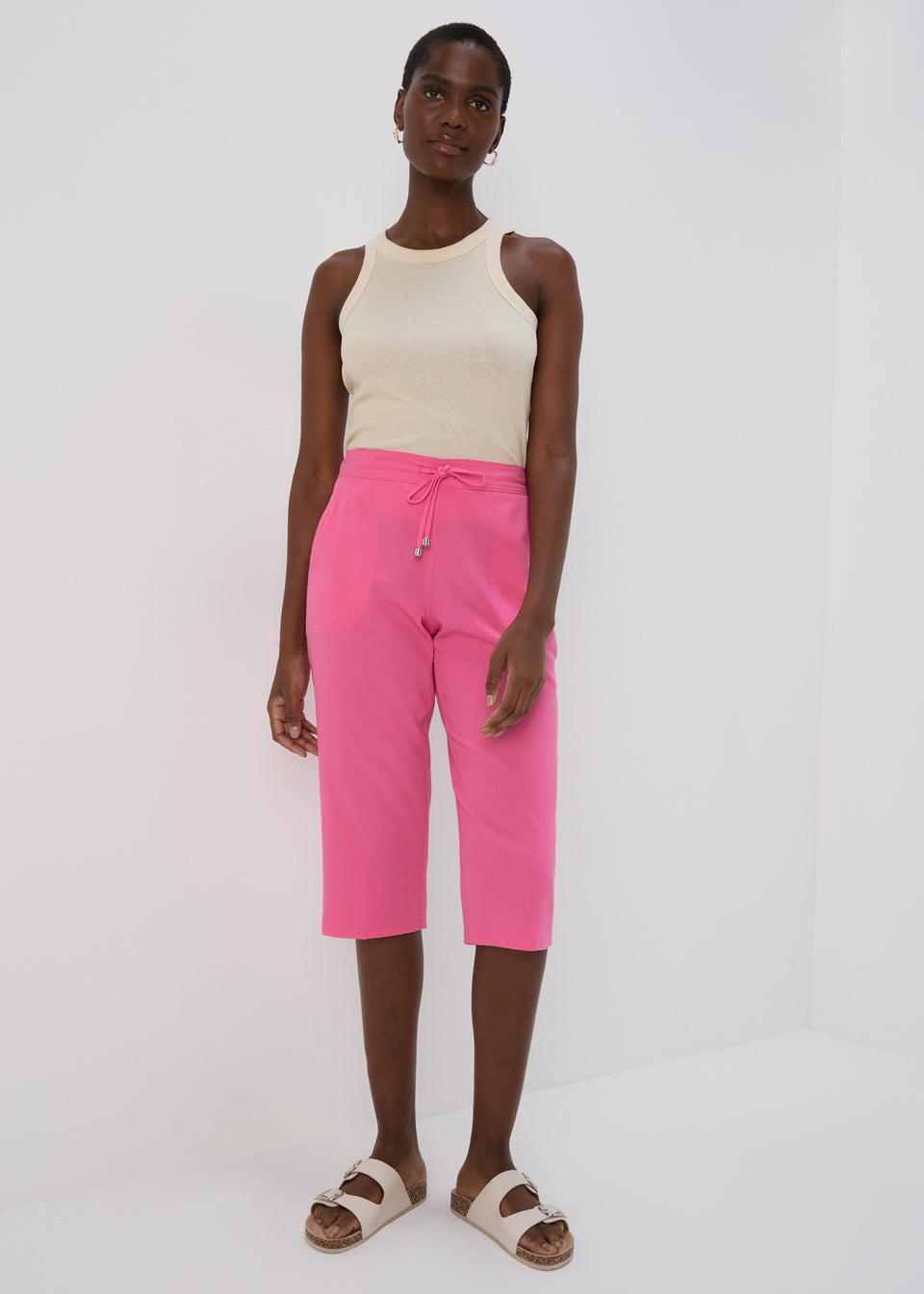 Pink Crop Trousers