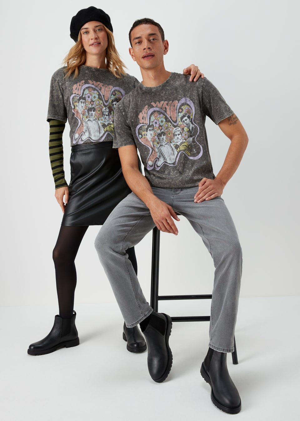 Charcoal The Who Print T-Shirt