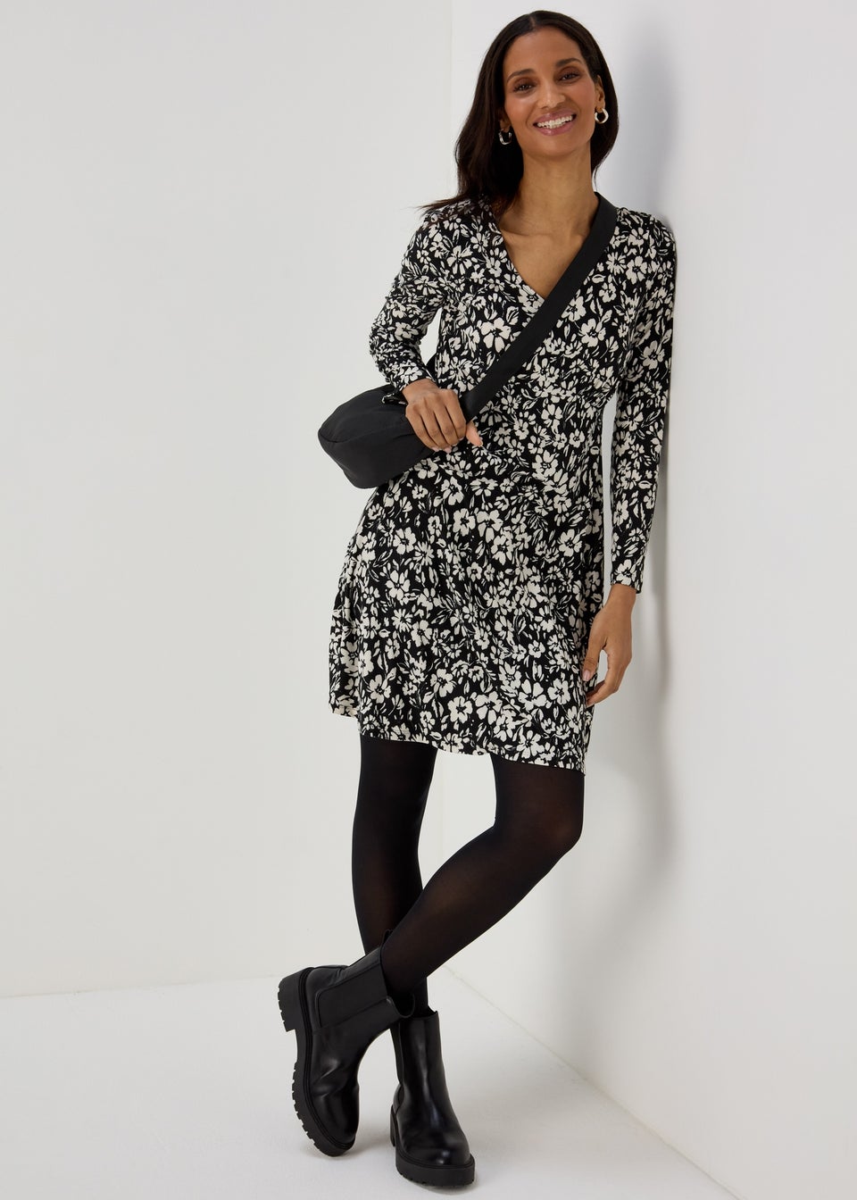 Black & White Supersoft Mini Dress