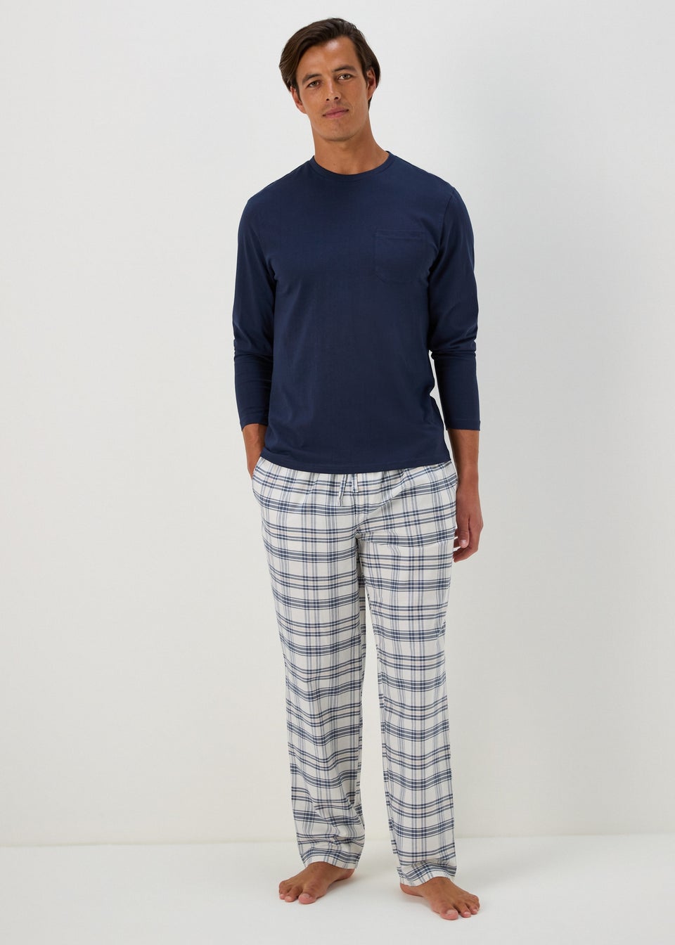 Navy Long Sleeve Pyjama Set - Matalan
