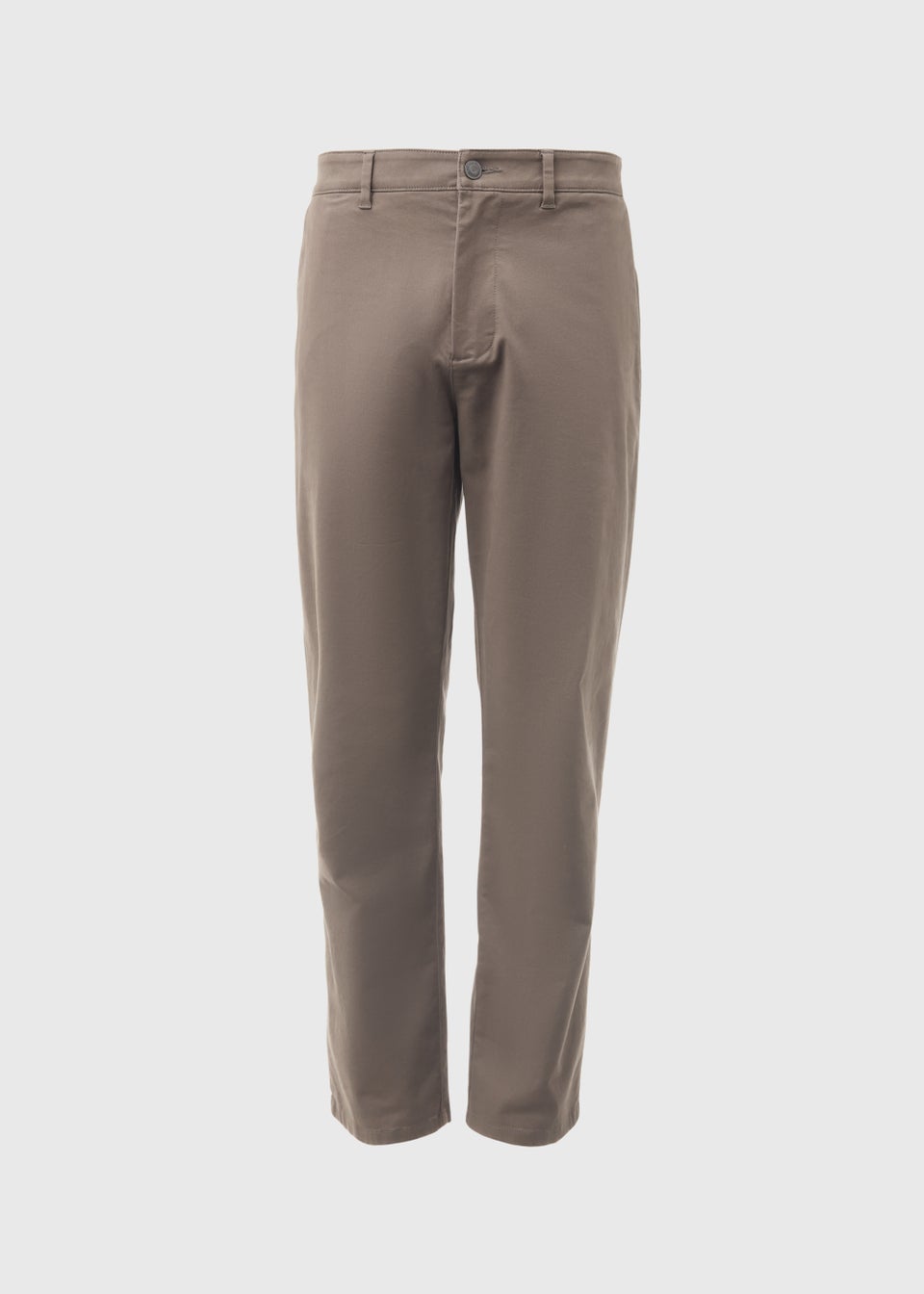 Brown Straight Fit Stretch Chinos