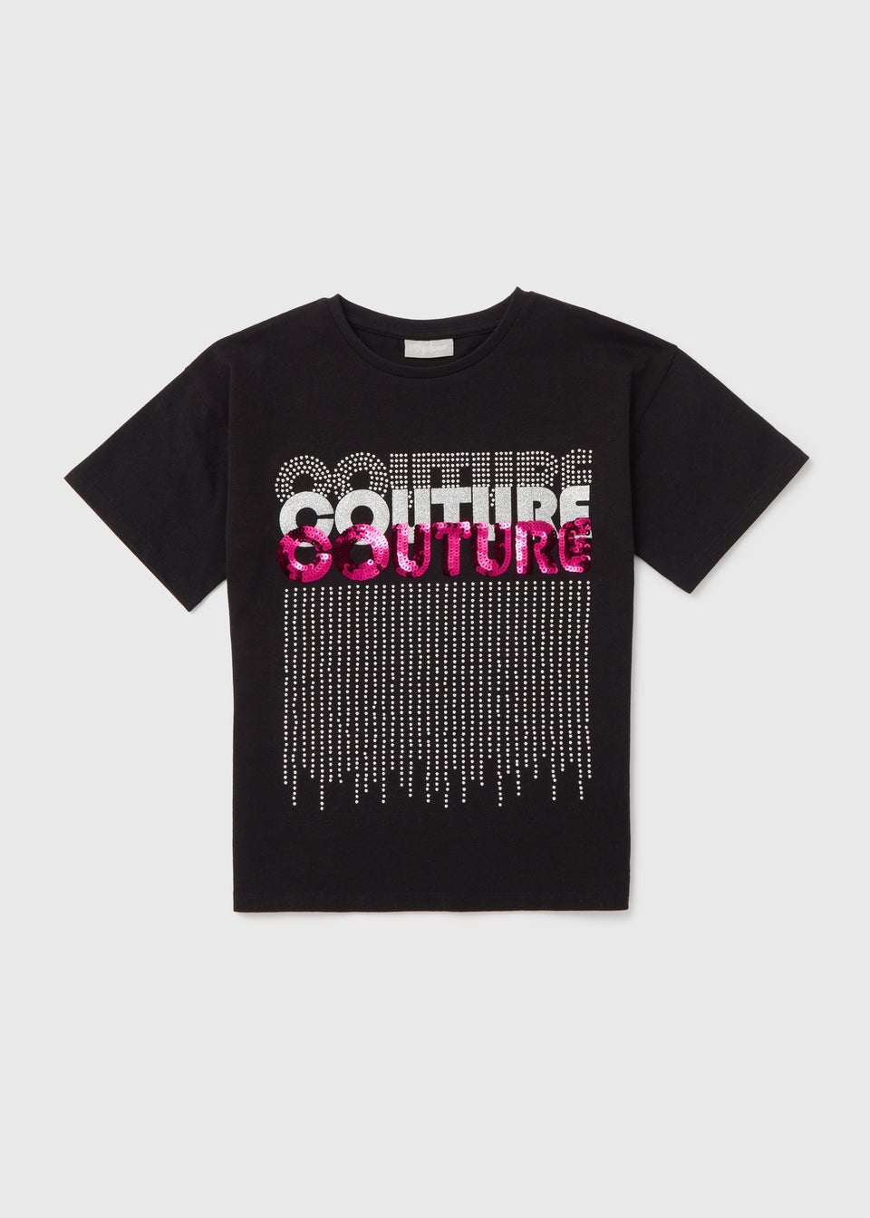 Black Couture Sequin T-Shirt