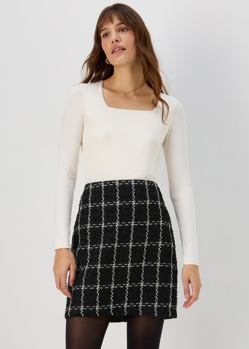 Black Boucle Skirt - Matalan