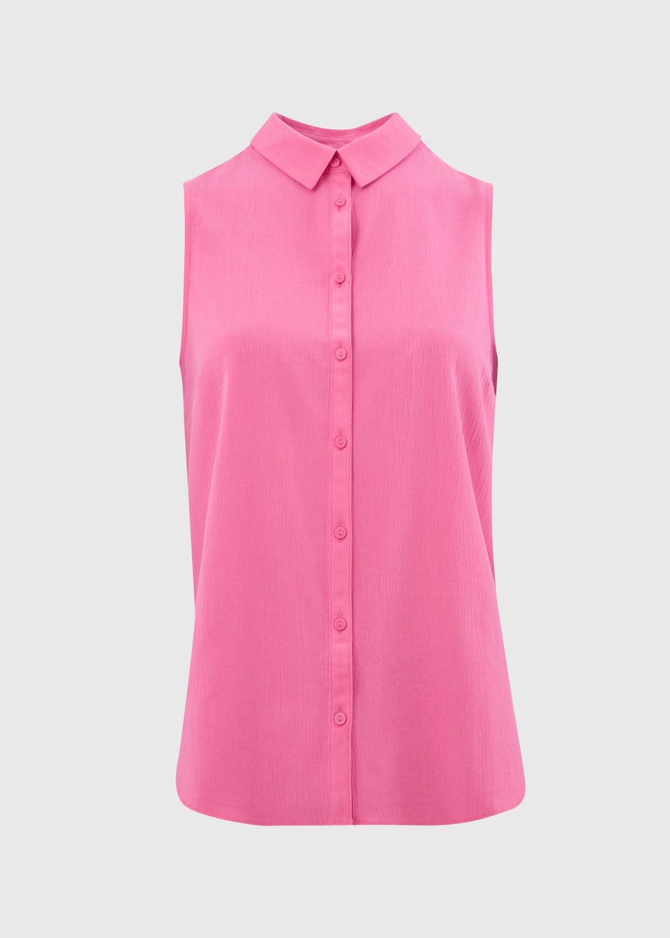 Pink Solid Sleeveless Shirt