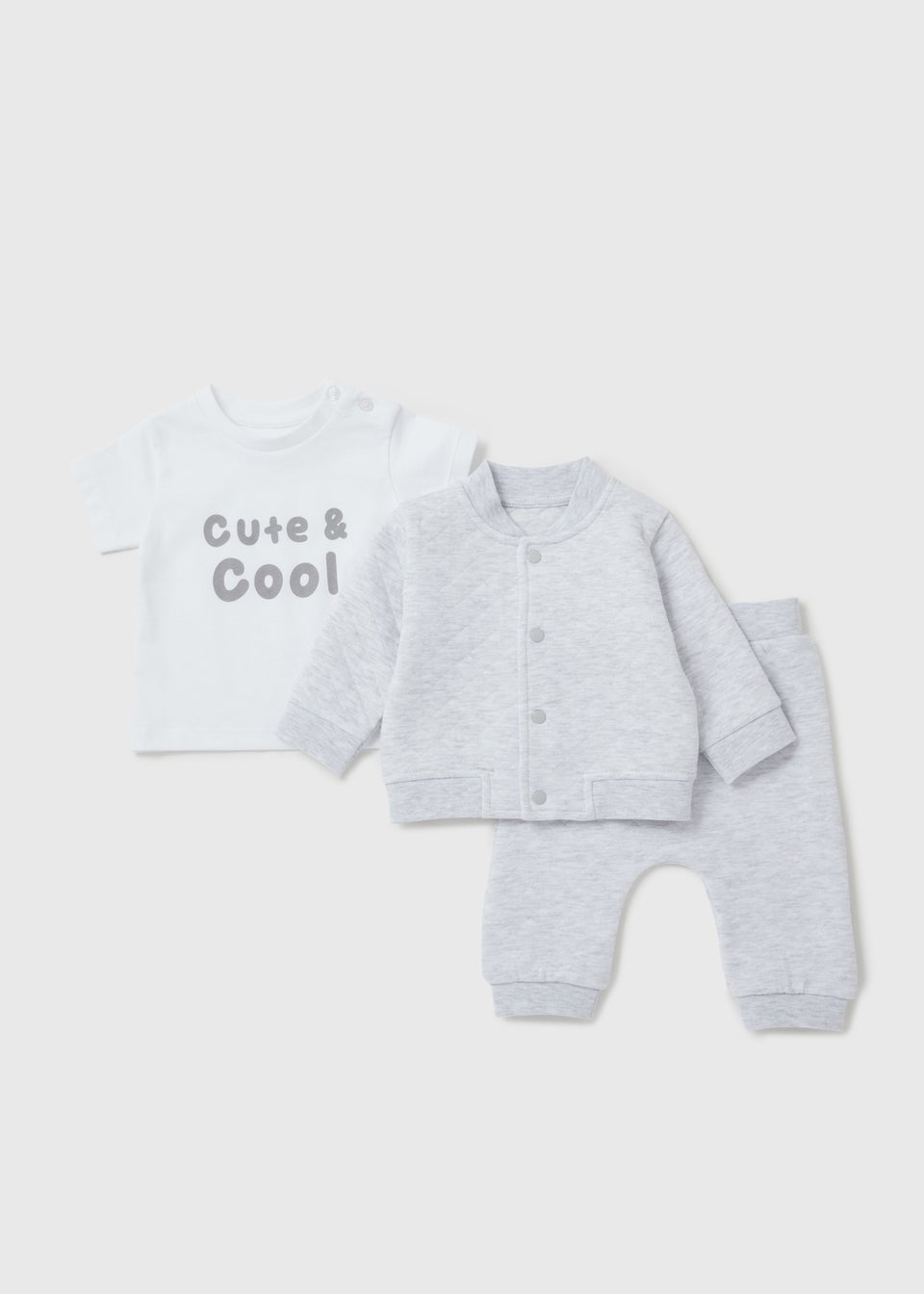 Baby Grey Quilted Set (Newborn-23mths)