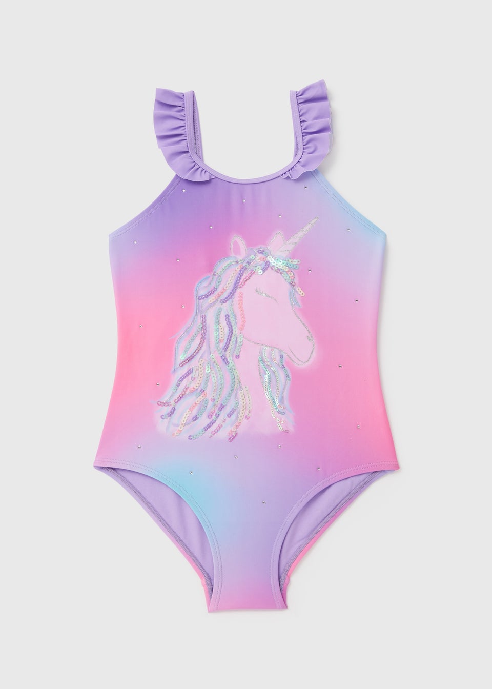 Girls Pink Unicorn Swimsuit (6-13yrs)