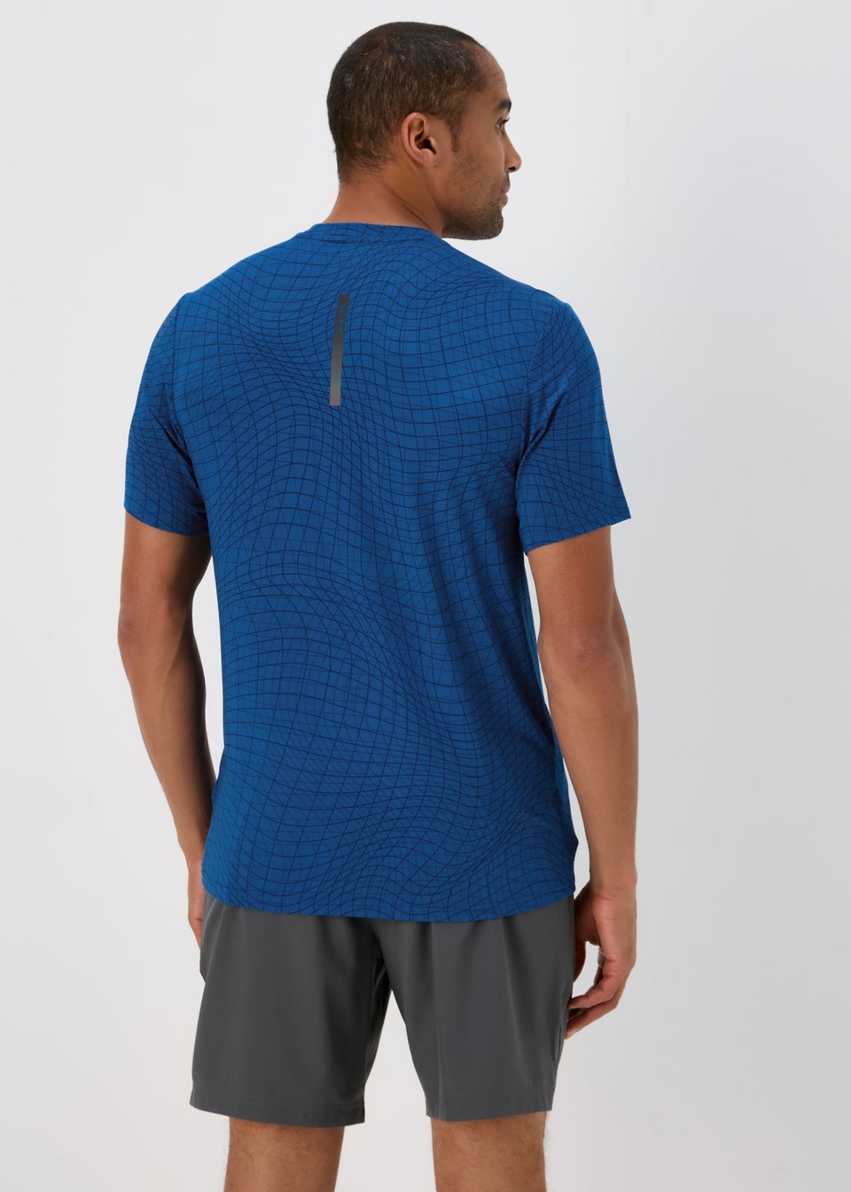 Souluxe Blue Grid Geo Print T-Shirt