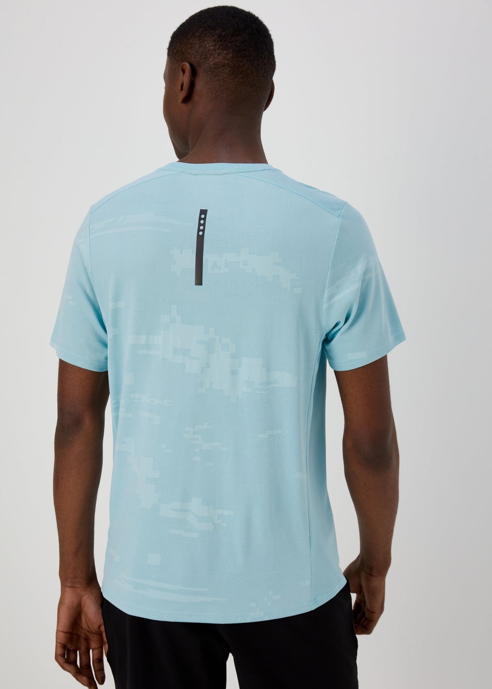 Souluxe Light Blue Jacquard Panel T-Shirt
