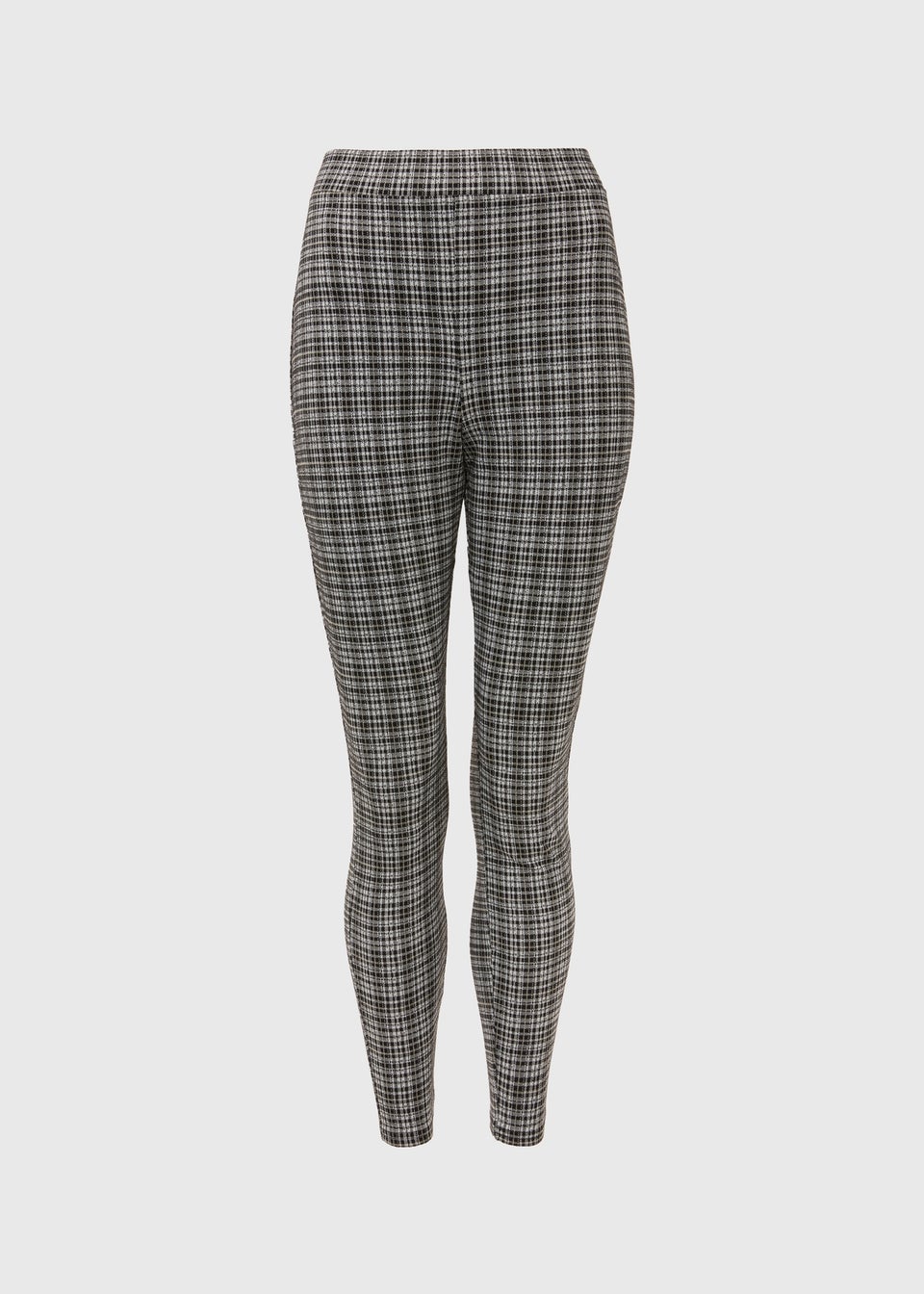 Black & White Check Textured Trousers