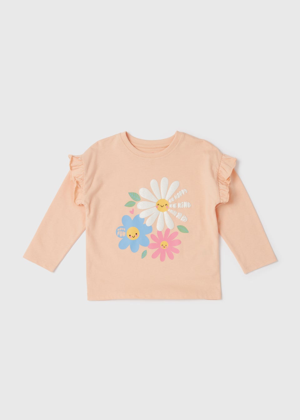 Girls Peach Flower T-Shirt (1-7yrs)