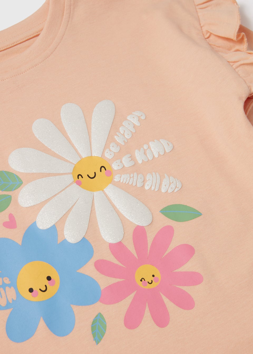 Girls Peach Flower T-Shirt (1-7yrs)