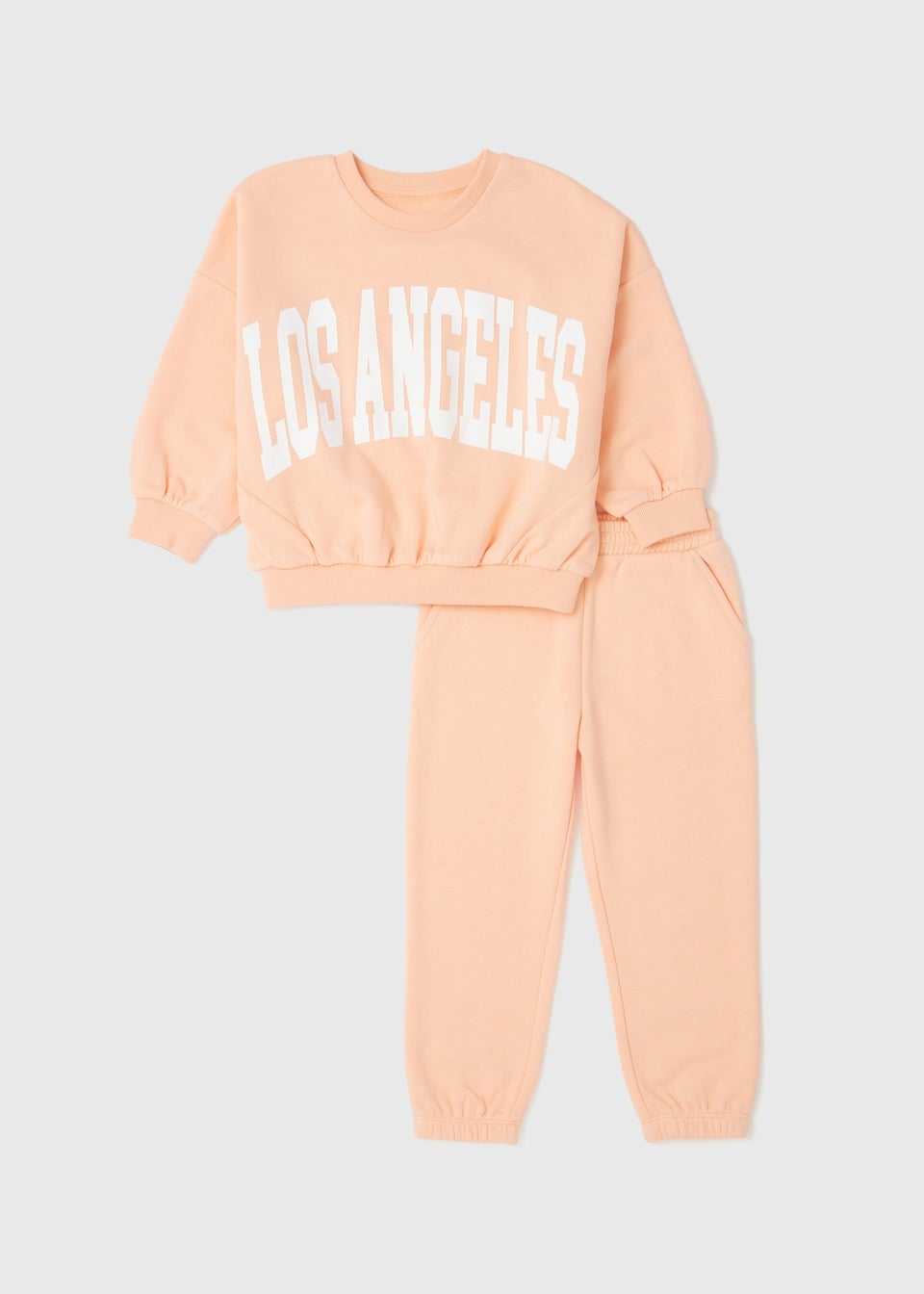 Girls Pink Los Angeles Joggers & Sweatshirt Set (1-7yrs)