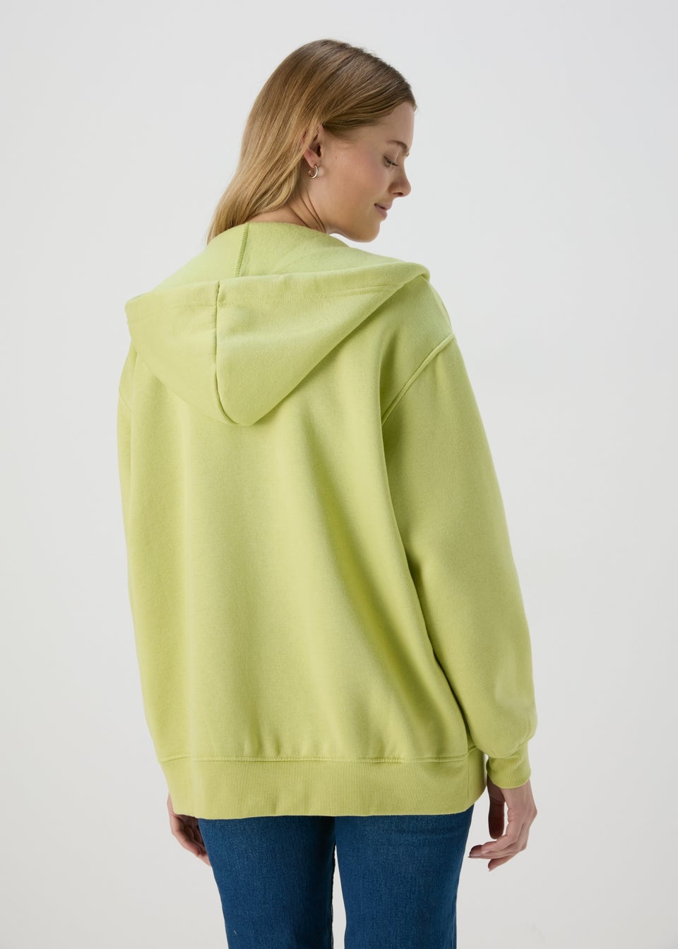 Lime Oversized Zip Up Hoodie