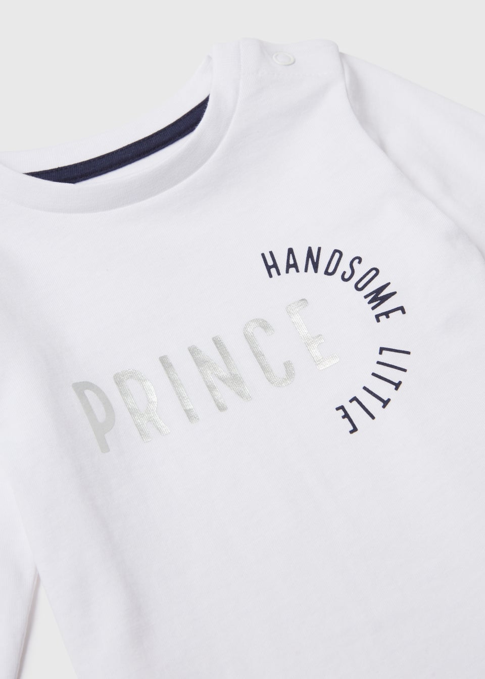 Baby White Little Prince Slogan T-Shirt (Newborn-23mths) - Matalan