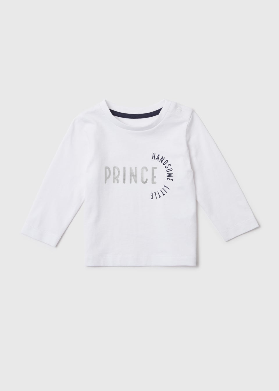 Baby White Little Prince Slogan T-Shirt (Newborn-23mths)