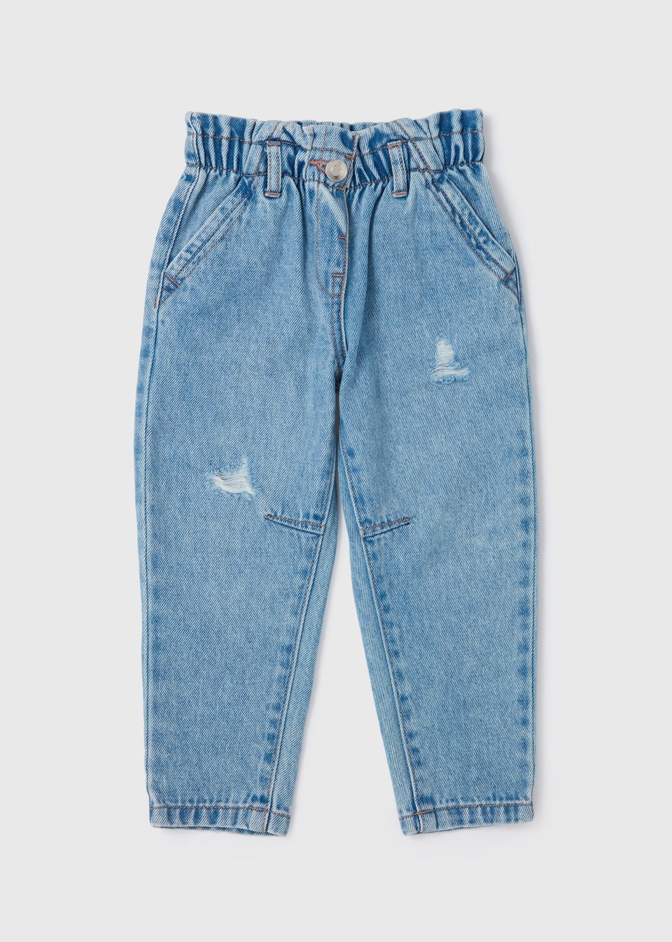 Girls Blue Paperbag Jeans (1-7yrs)