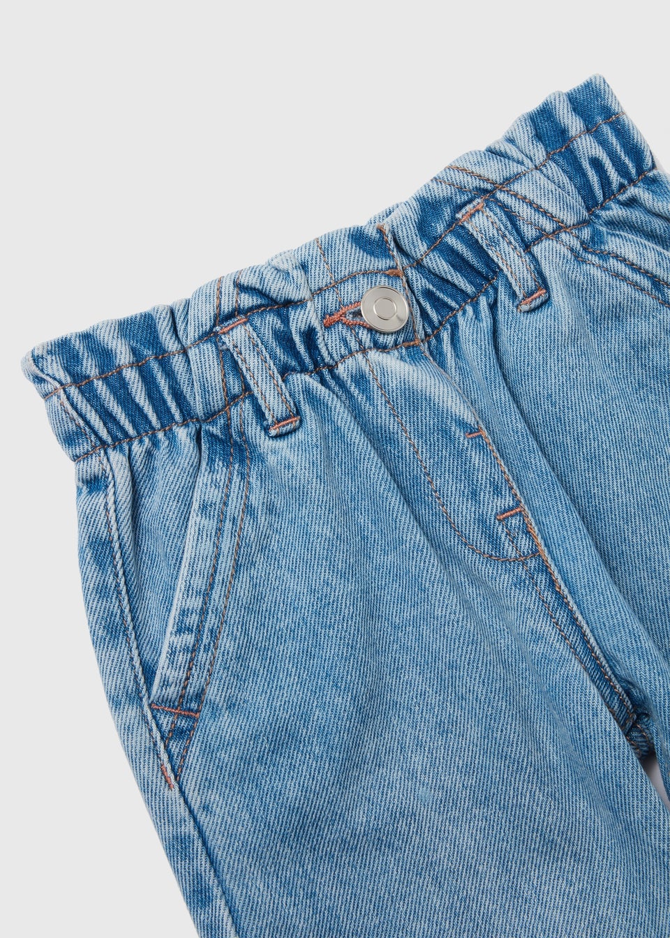 Girls Blue Paperbag Jeans (1-7yrs)