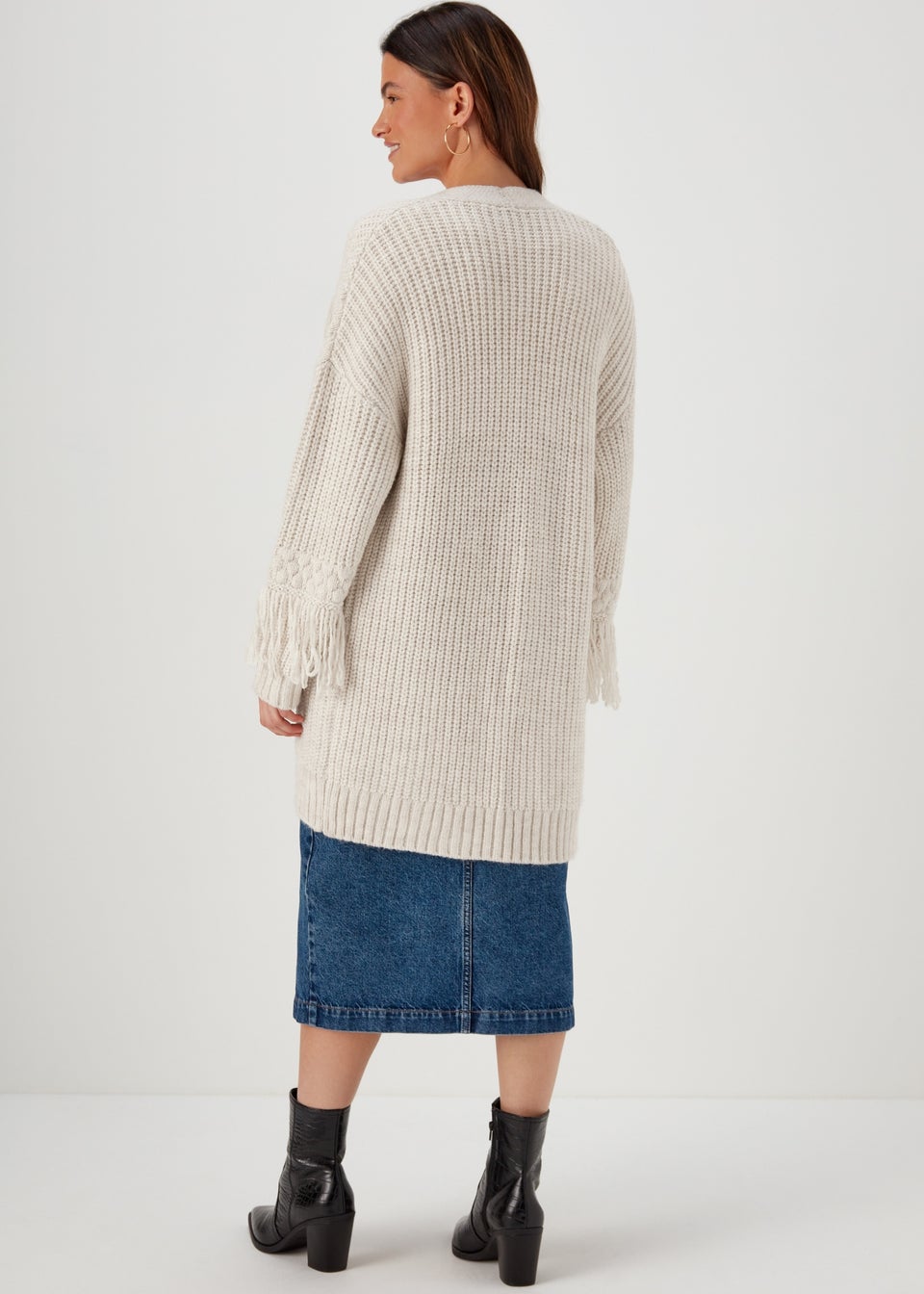 Ivory Fringe Cardigan Matalan