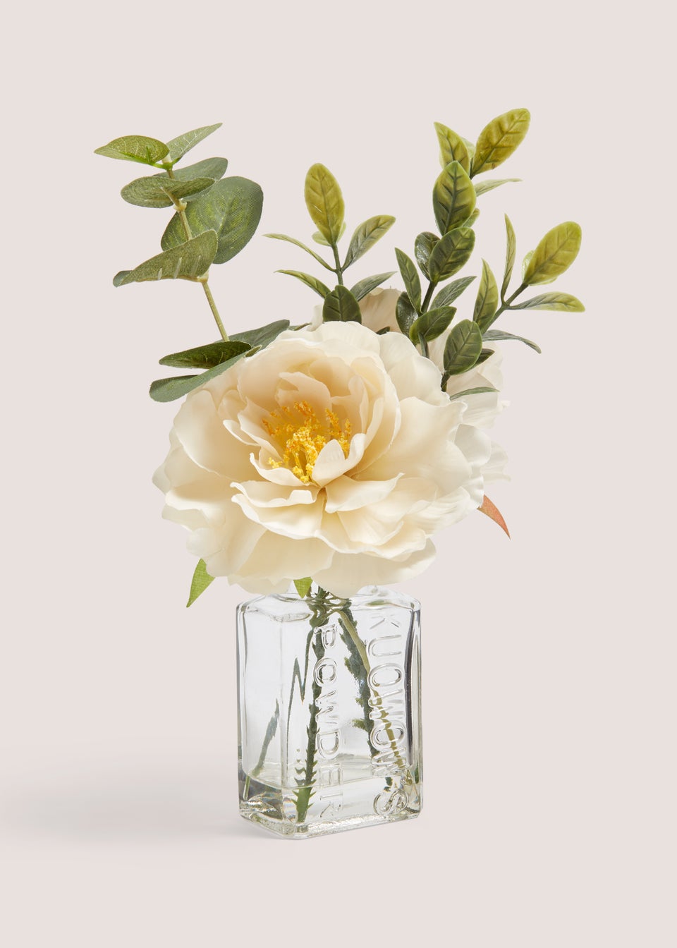 Mini Glass Vase & Rose (26cm x 16cm x 16cm)